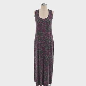 Fresh Produce Ikat‎ Maxi Dress Size S Bohemian Artistic Gray Pink Tank Beach USA